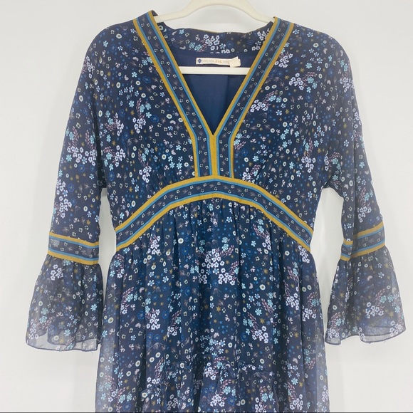 Chelsea & Violet Floral Bell Sleeve Boho Dress XS - Picture 4 of 8